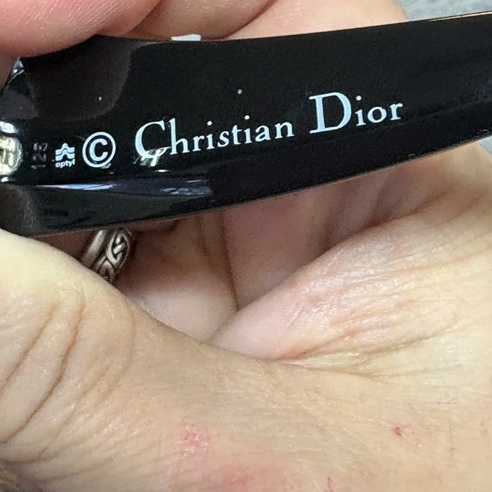 Dior Glossy Black Sunglasses Brown gold temple CD